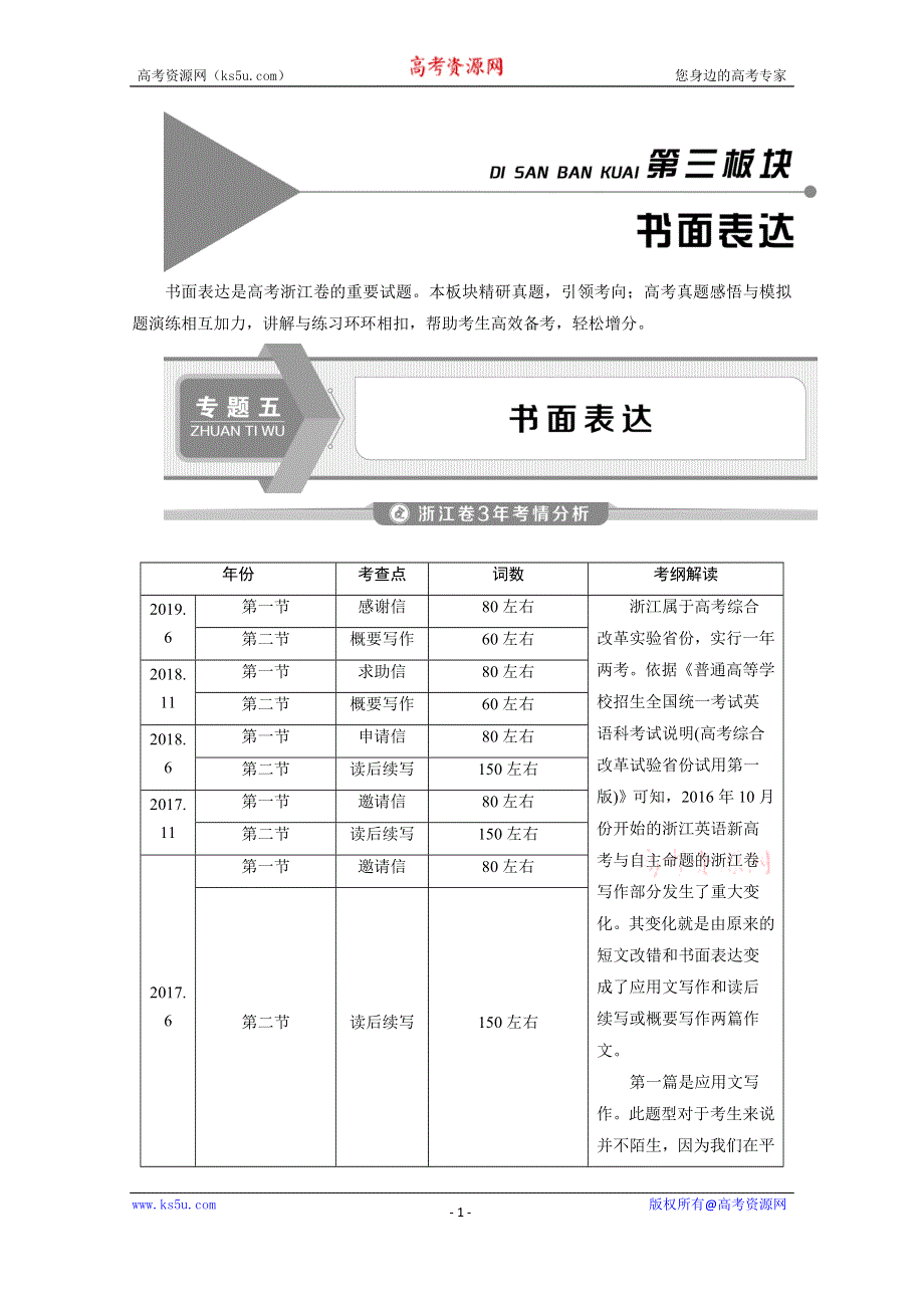 2020浙江新高考英语二轮复习教师用书：专题五 书面表达1 层级一　层级二　1 第一讲　靓化词汇——学会运用高级表达 WORD版含答案.doc_第1页