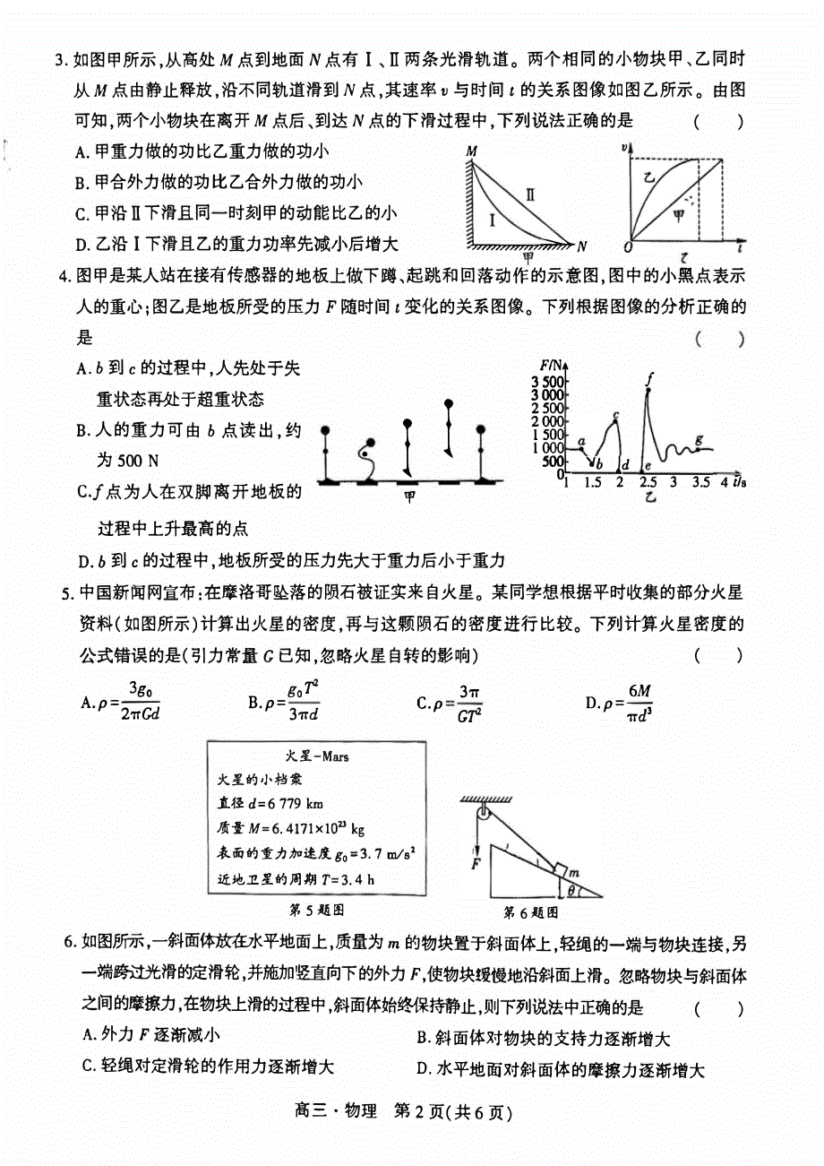 辽宁省沈阳2023-2024高三物理上学期期中考试试题(pdf).pdf.pdf_第2页