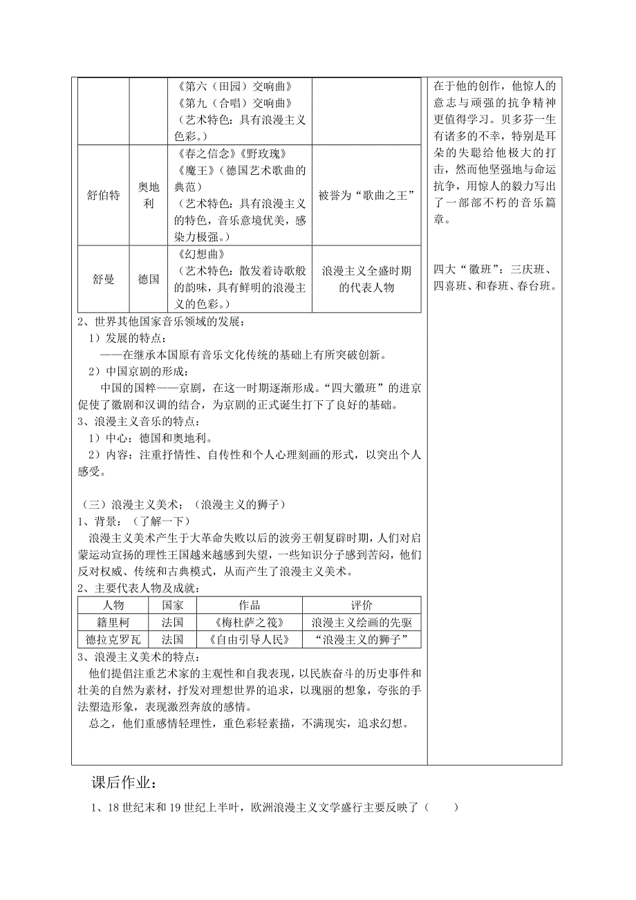 《河东教育》高中历史人民版必修3教案 《工业革命时代的浪漫情怀》.doc_第3页