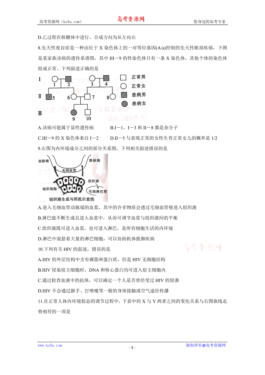 《发布》辽宁省辽阳市2020-2021学年高二上学期期末考试 生物 WORD版含答案BYCHUN.doc_第3页