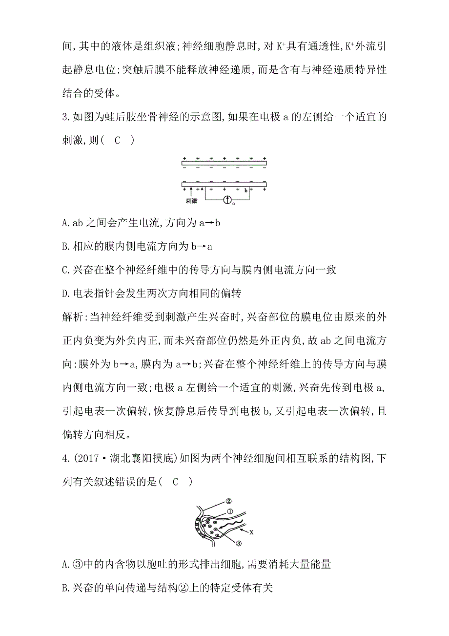 2018高考生物（全国通用版）大一轮复习（检测）第八单元　生命活动的调节第25讲　神经调节 WORD版含解析.doc_第2页