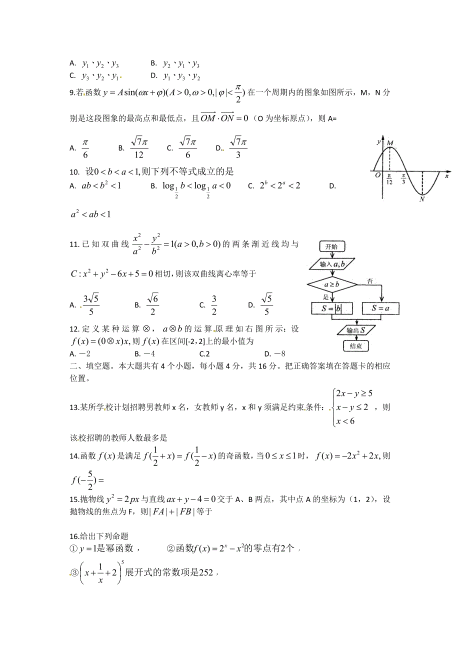 山东省枣庄市2012届高三5月考前适应性练习（三）数学（理）试题.doc_第2页