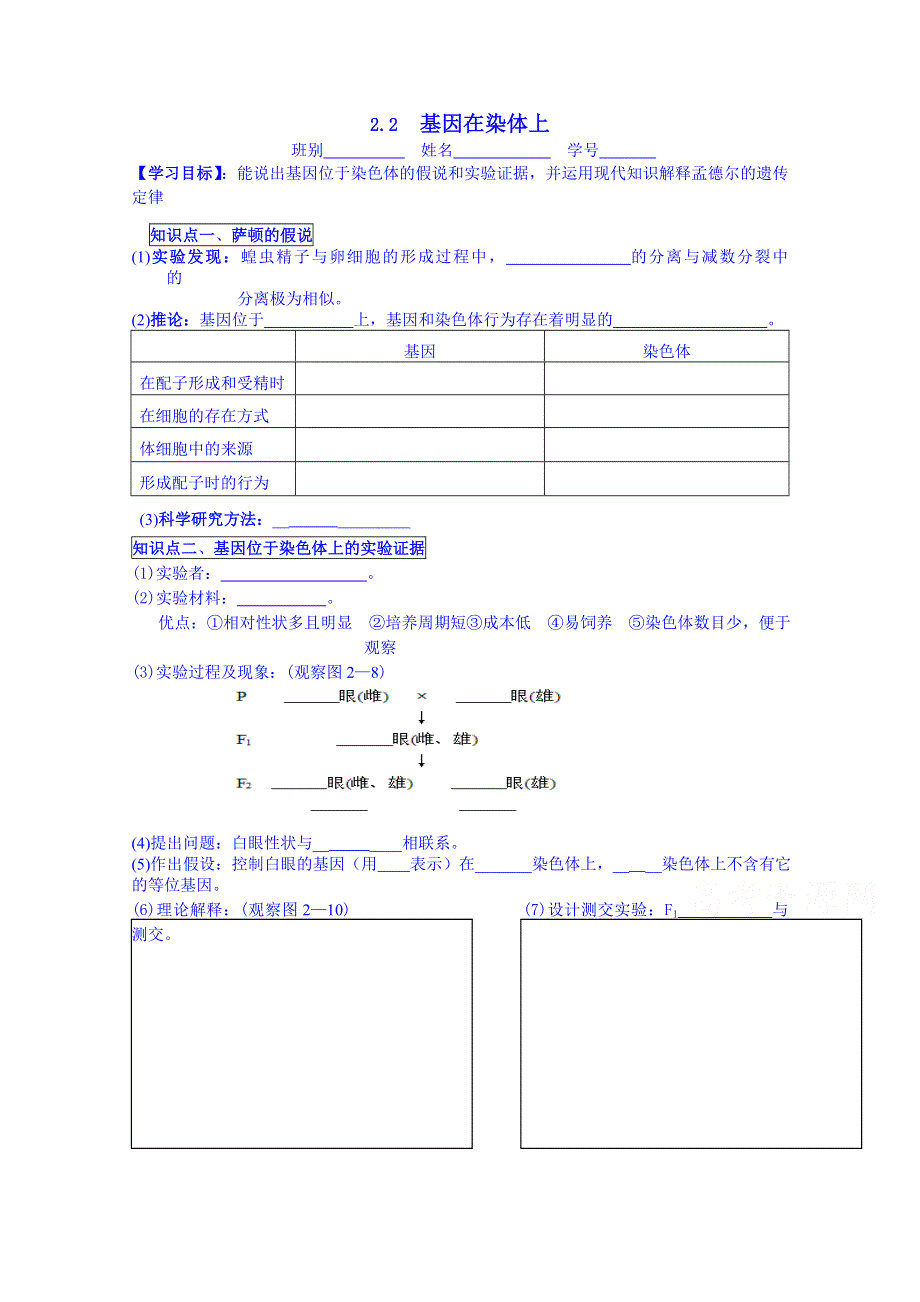 广东省化州市实验中学高中生物学案 必修二2.doc_第1页