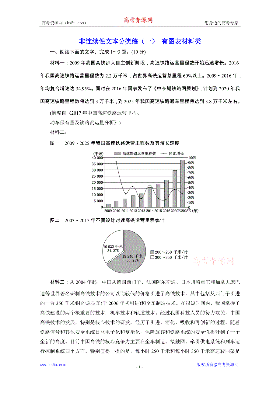 2020浙江高考语文二轮培优新方案精练：非连续性文本分类练（一） 有图表材料类 WORD版含解析.doc_第1页