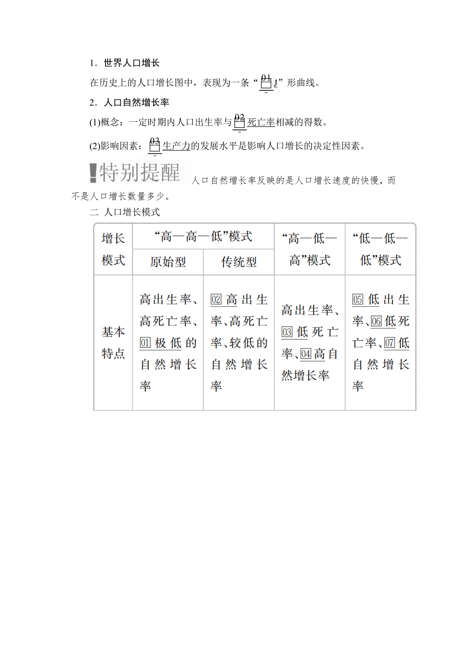 2020湘教版高考地理（经典版）总复习教师用书：第2部分 第一章 第1讲 人口增长模式　人口合理容量 WORD版含答案.doc_第2页