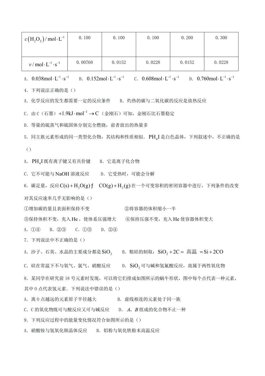 山东省枣庄市第八中学2020-2021学年高一化学4月月考试题.doc_第2页