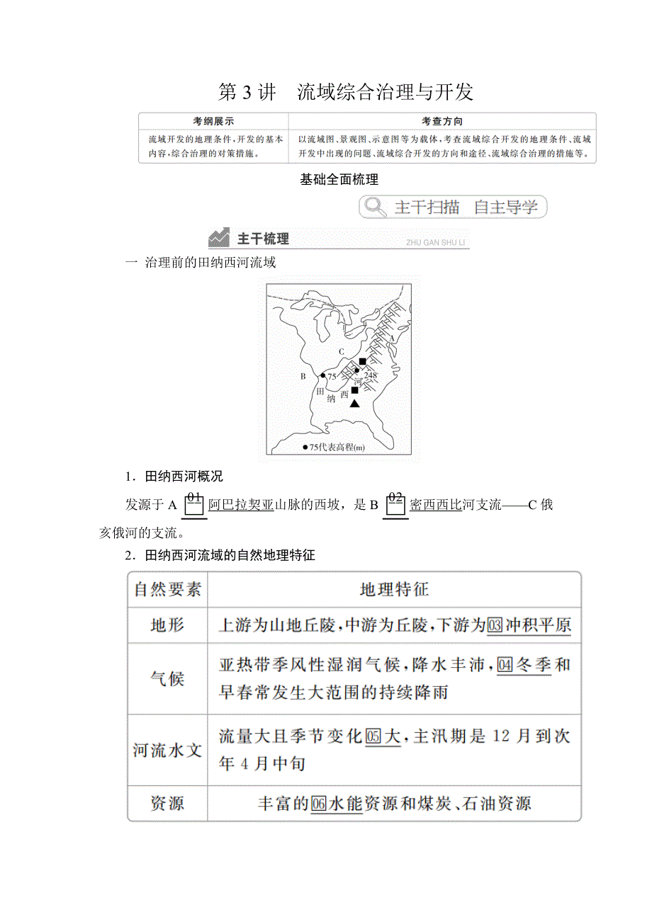 2020湘教版高考地理（经典版）总复习教师用书：第3部分 第二章 第3讲 流域综合治理与开发 WORD版含答案.doc_第1页