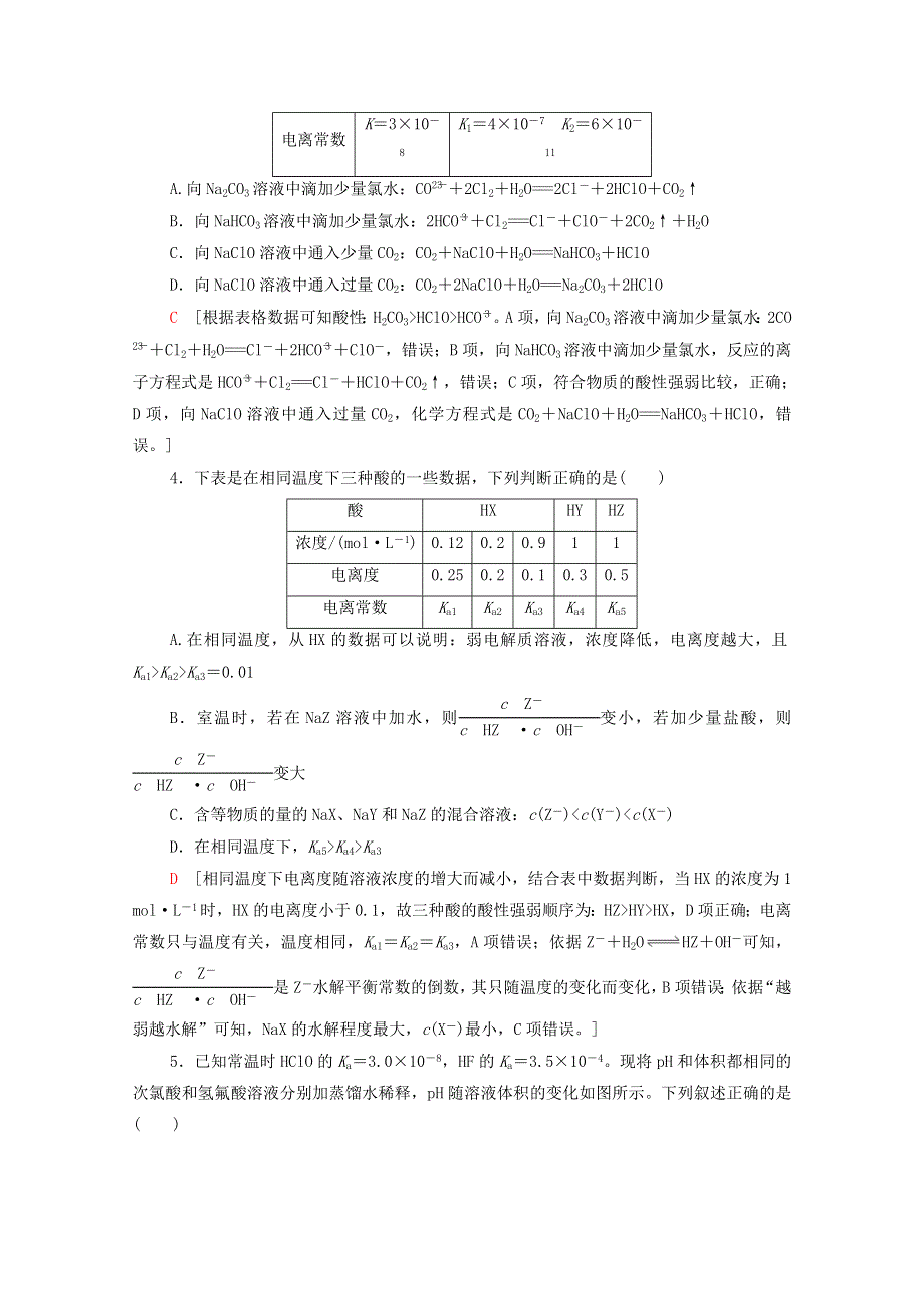 2022届高考化学一轮复习 课后限时集训24 弱电解质的电离平衡（含解析）新人教版.doc_第2页