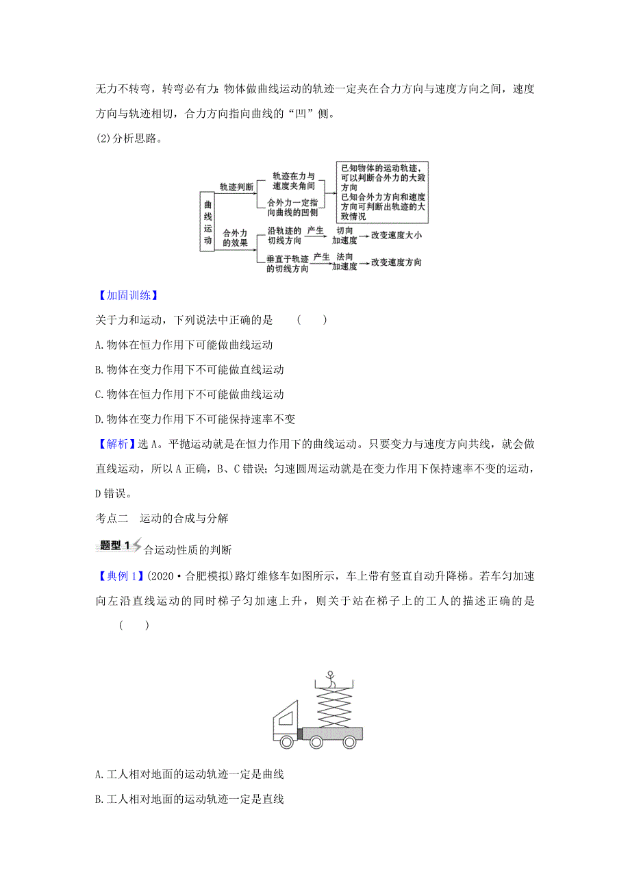 2021届高考物理一轮复习 4 第1讲 曲线运动 运动的合成与分解练习（含解析）.doc_第2页