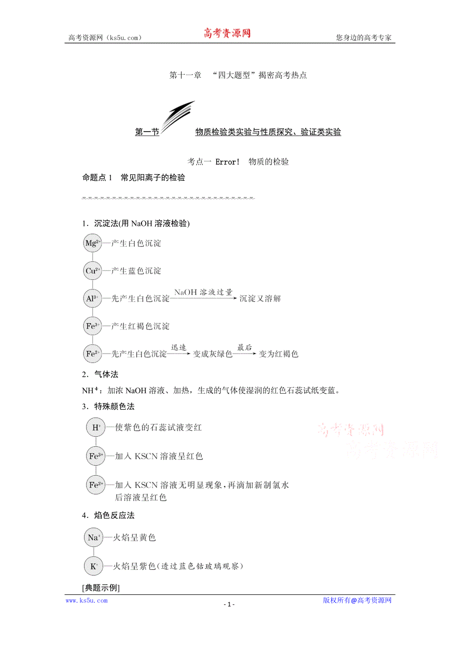 2016届《三维设计》高考一轮复习化学（人教版）精美WORD书稿 第十一章　“四大题型”揭密高考热点 .doc_第1页