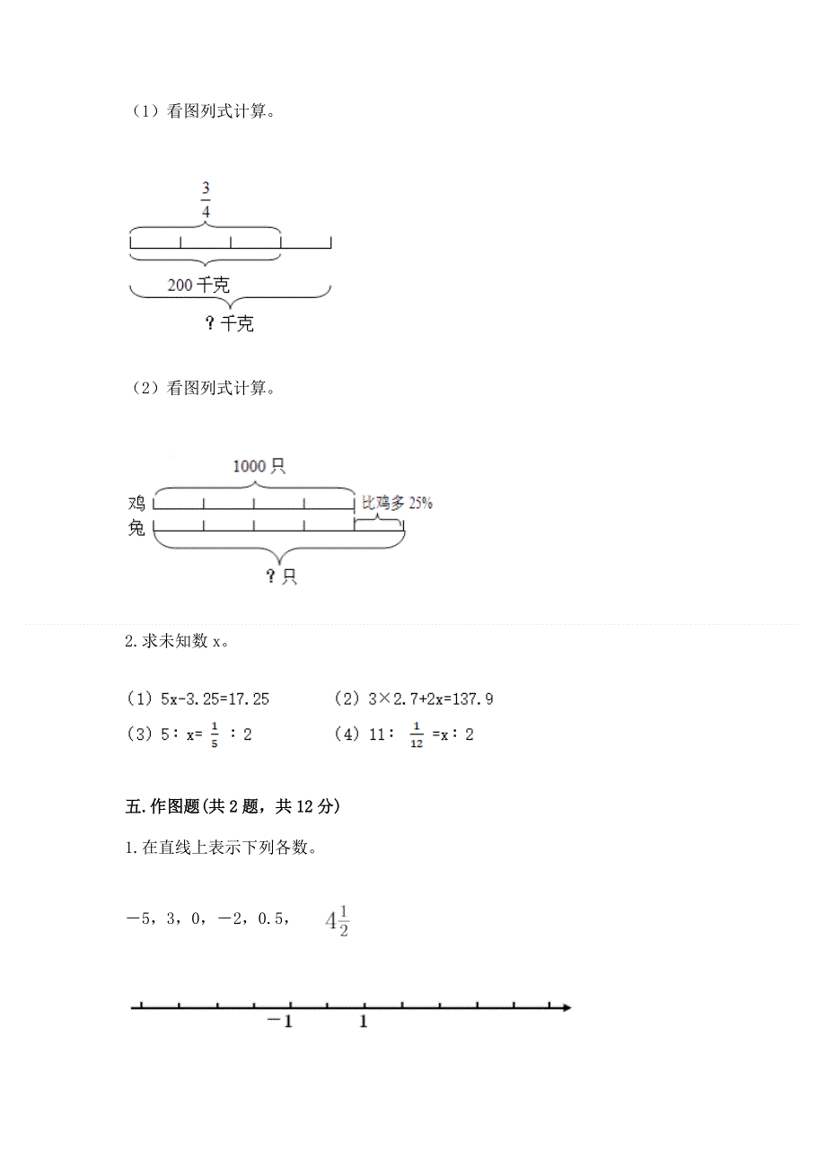 人教版六年级数学下册期末模拟试卷及一套答案.docx_第3页