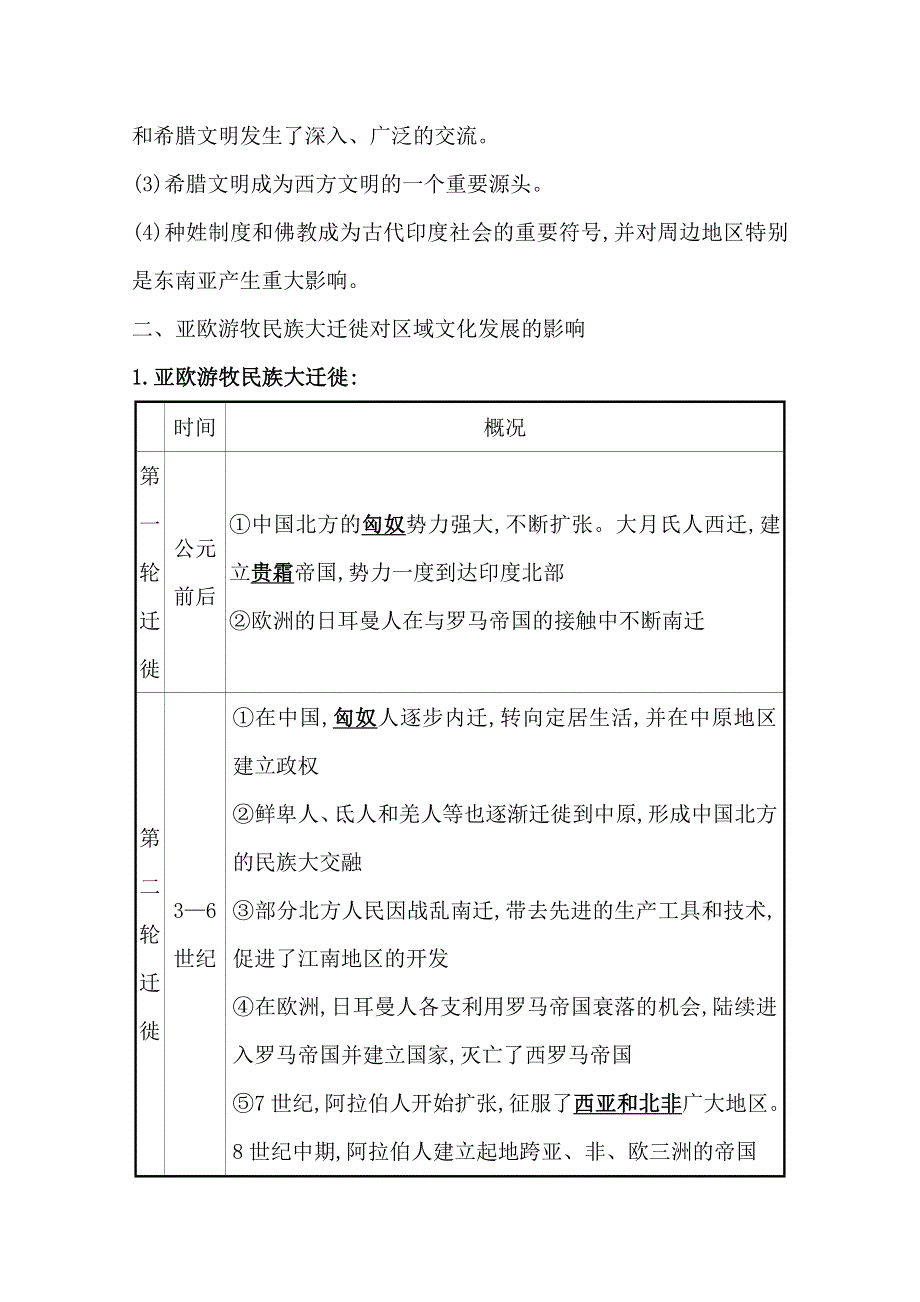 2022高考历史一轮复习教案：第三十四单元 人口迁徙、文化交融与认同 WORD版含解析.doc_第2页