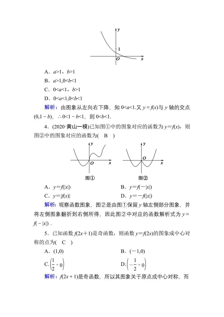 2021届高考数学苏教版一轮总复习课时作业10 函数的图象 WORD版含解析.DOC_第2页