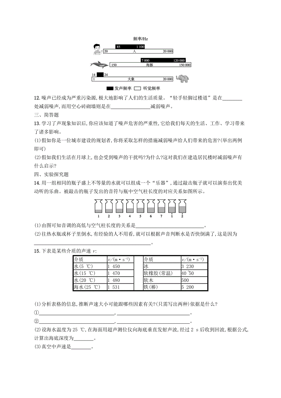 2022八年级物理上册 第2章 声现象综合训练(B) （新版）新人教版.docx_第3页