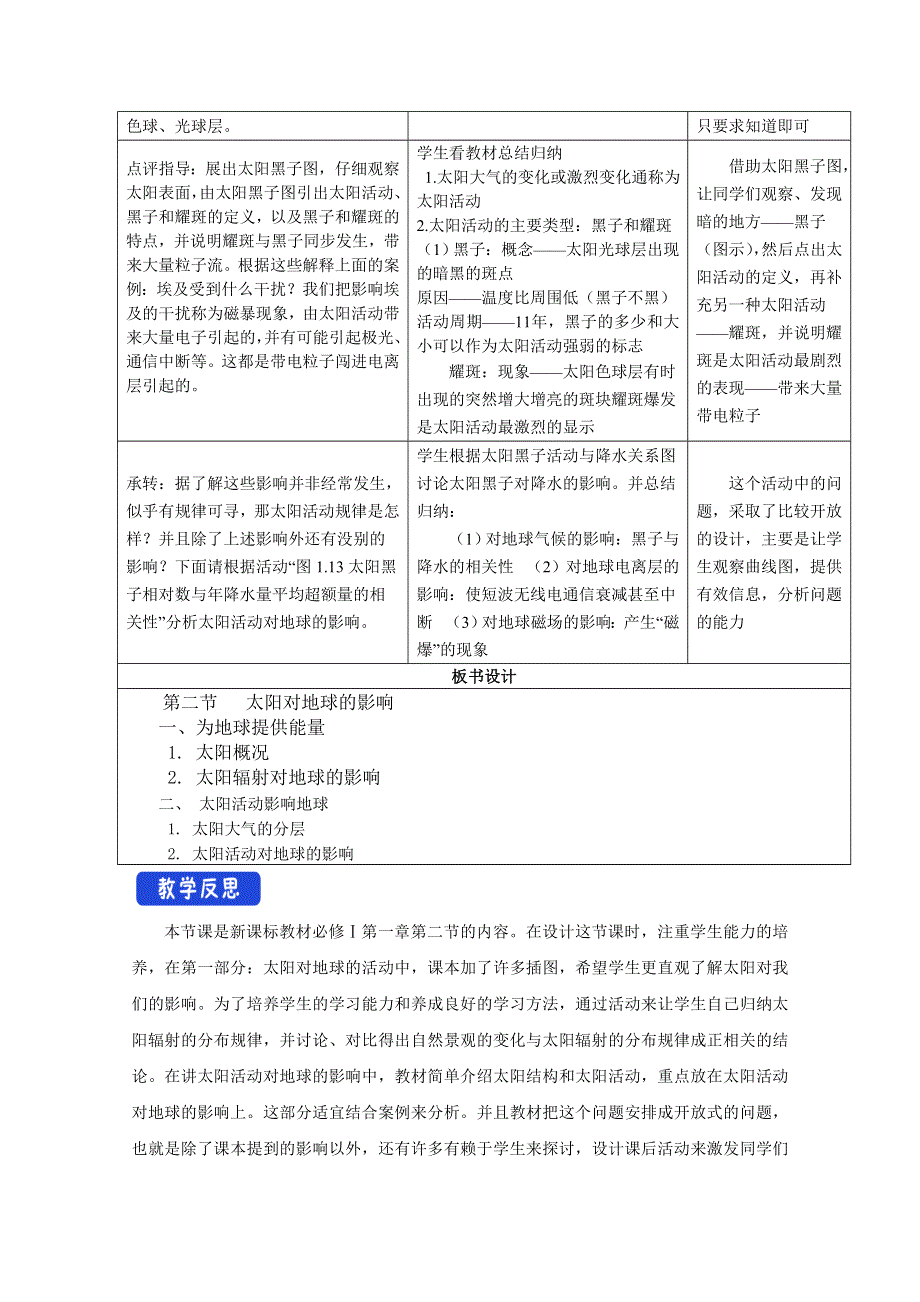 2020-2021学年新教材地理人教版必修第一册教案：第一章第二节 太阳对地球的影响 （2） WORD版含答案.doc_第3页