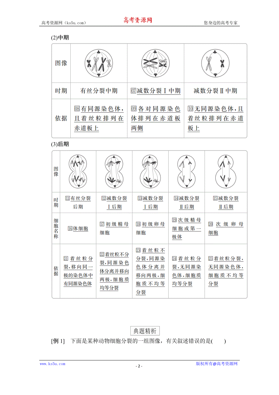 2020生物新教材同步导学提分教程人教必修二讲义：第2章 第1节 第3课时　细胞分裂图像判定、受精作用 WORD版含答案.doc_第2页