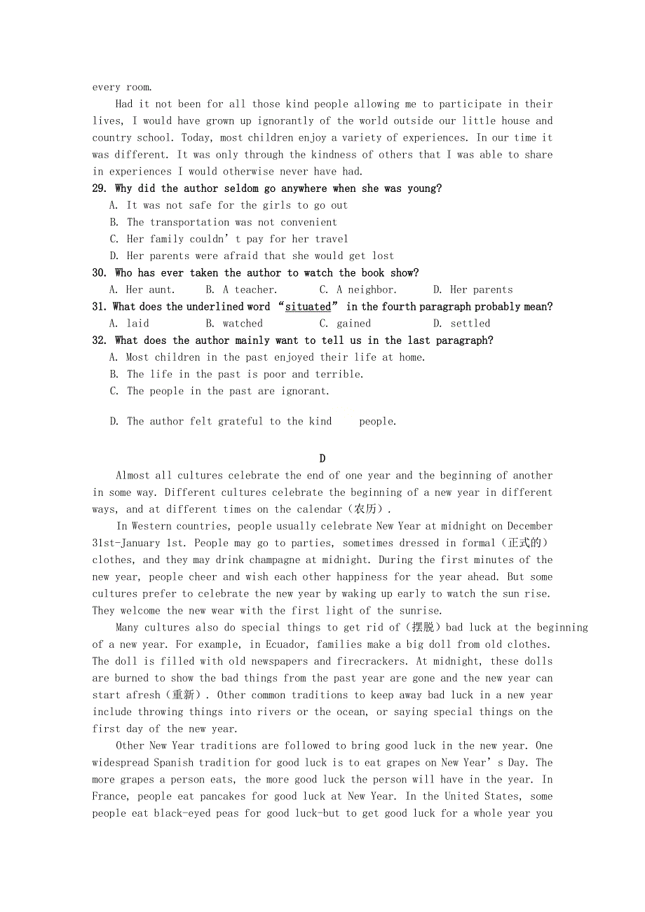 河南省鲁山县第一高级中学2020-2021学年高一英语10月月考试题.doc_第3页