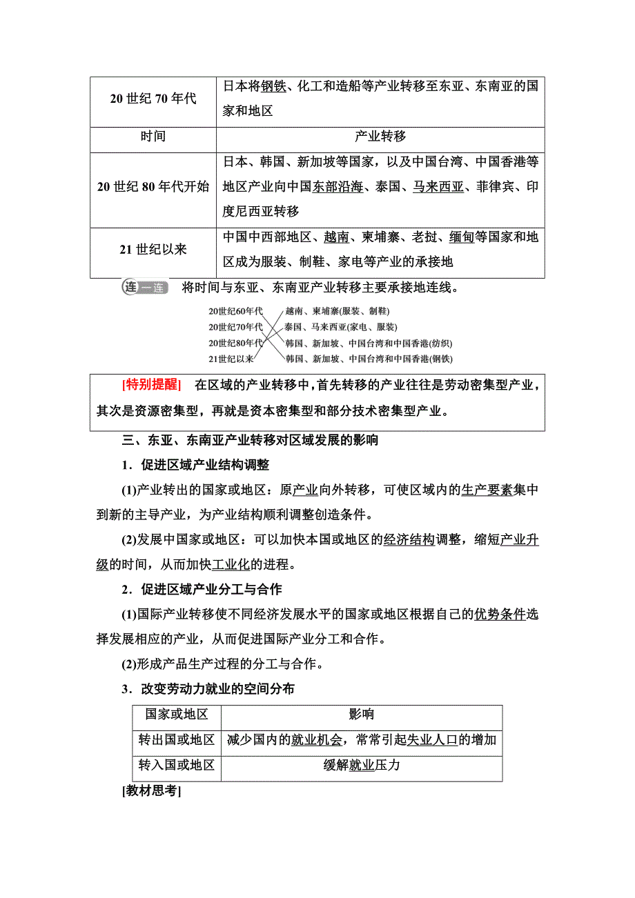 新教材2021-2022学年人教版地理选择性必修2学案：第4章 第3节　产业转移 WORD版含解析.doc_第3页