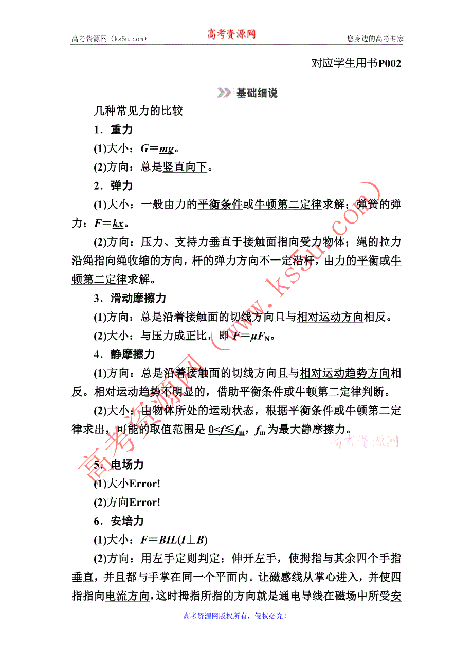 2016届二轮复习 第1讲　力与物体的平衡 教案 WORD版含答案.doc_第2页