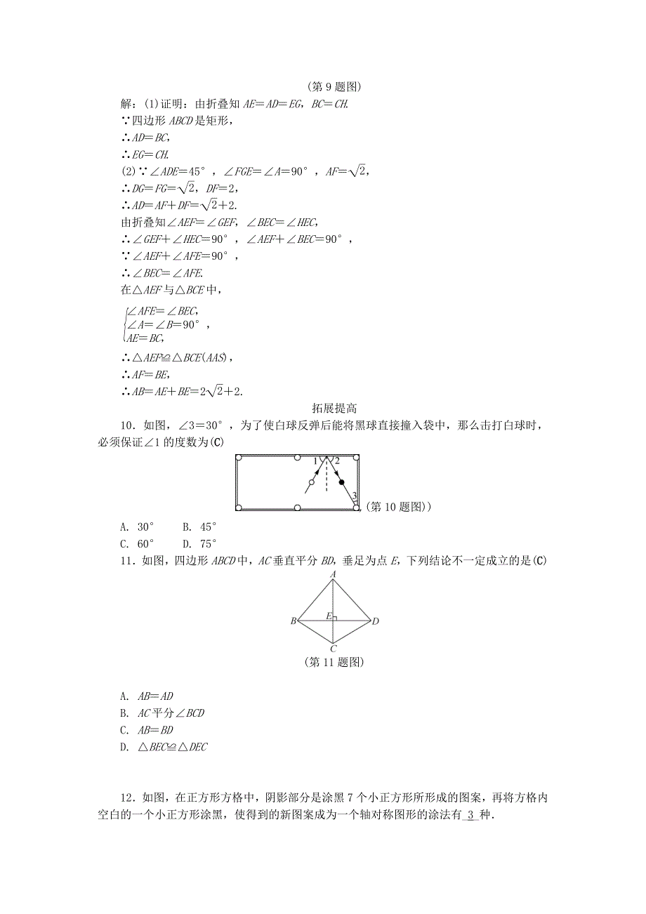 2020秋八年级数学上册 专题练习：图形的轴对称 （新版）新人教版.doc_第3页