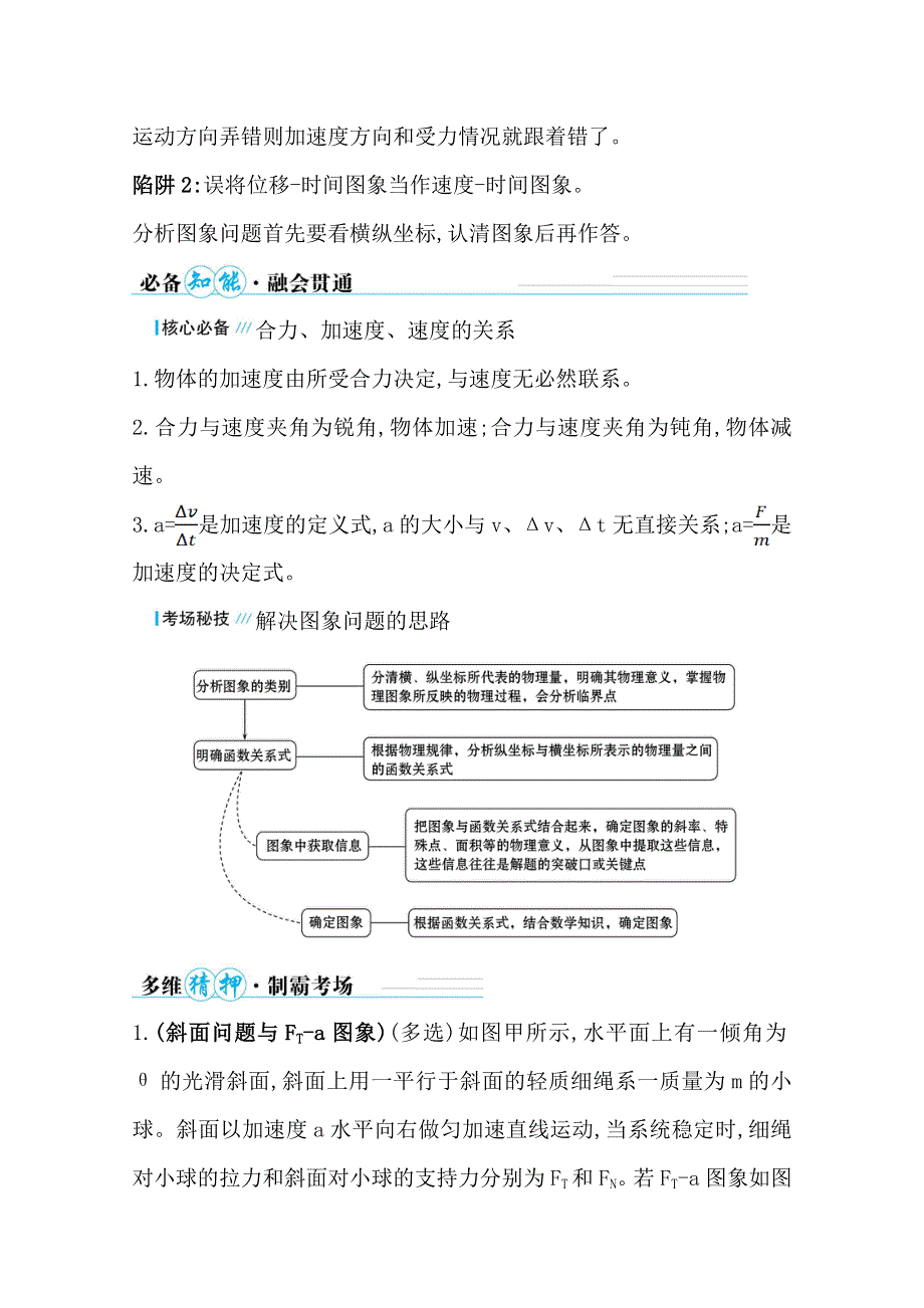 2021届高考物理二轮考前复习学案：第一篇 专题二 考向2 牛顿定律与图象问题 WORD版含解析.doc_第2页