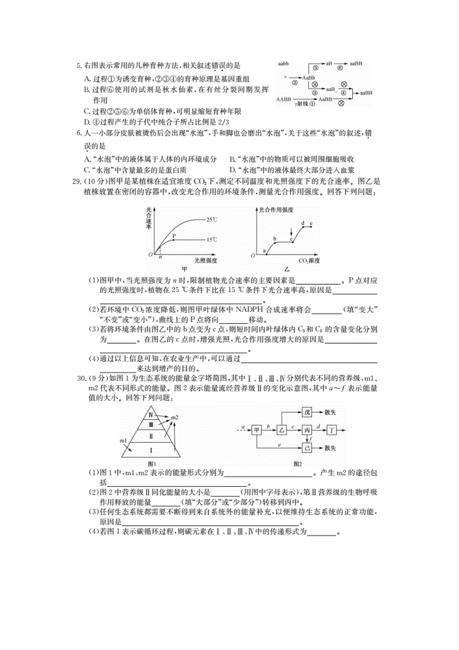 广西柳州二中2017-2018学年高二下学期5月段考理综生物试卷 扫描版含答案.doc_第2页