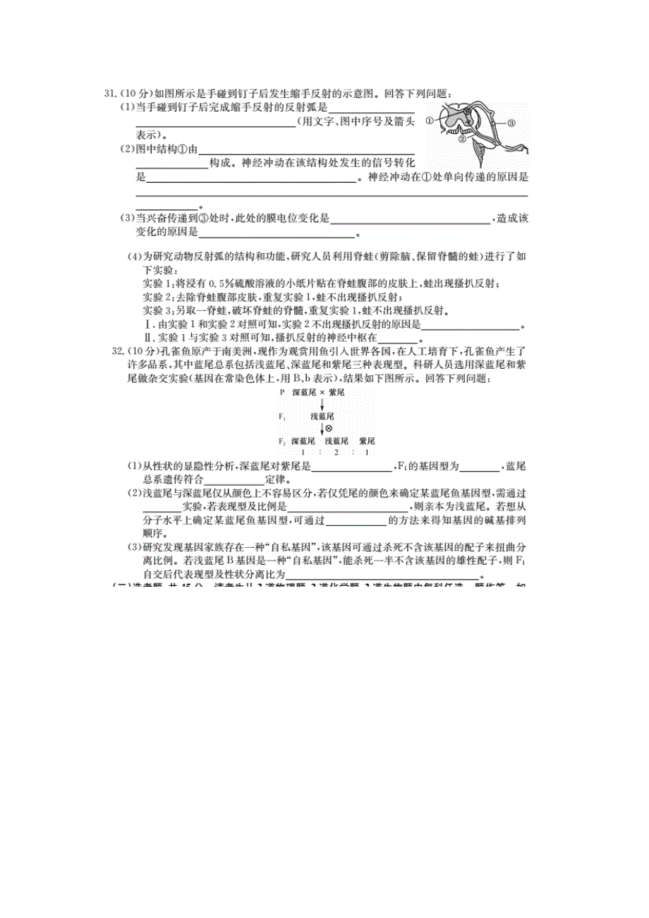 广西柳州二中2017-2018学年高二下学期5月段考理综生物试卷 扫描版含答案.doc_第3页