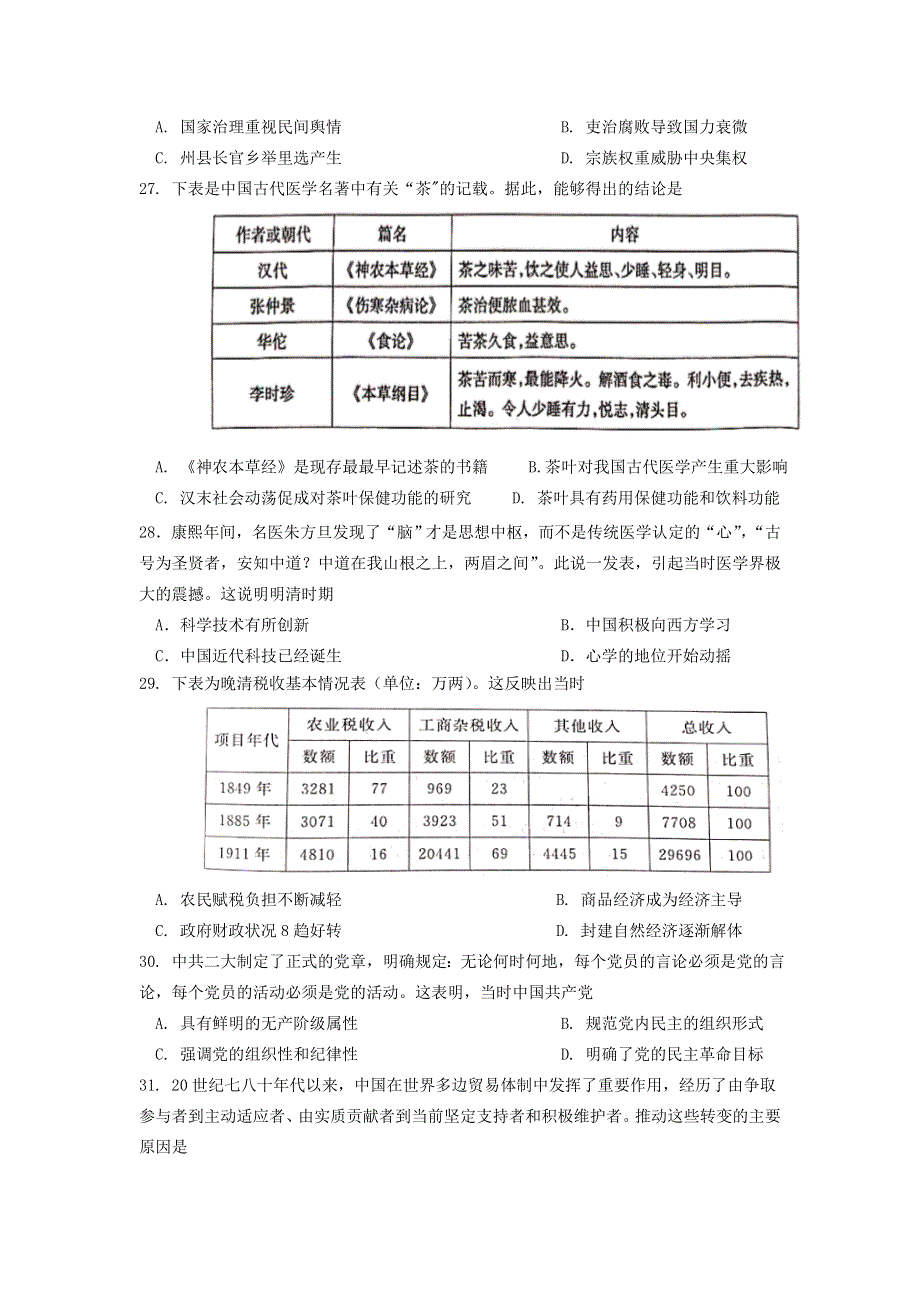 四川省绵阳东辰国际学校2021届高三第五次月考文综历史试卷 WORD版含答案.doc_第2页