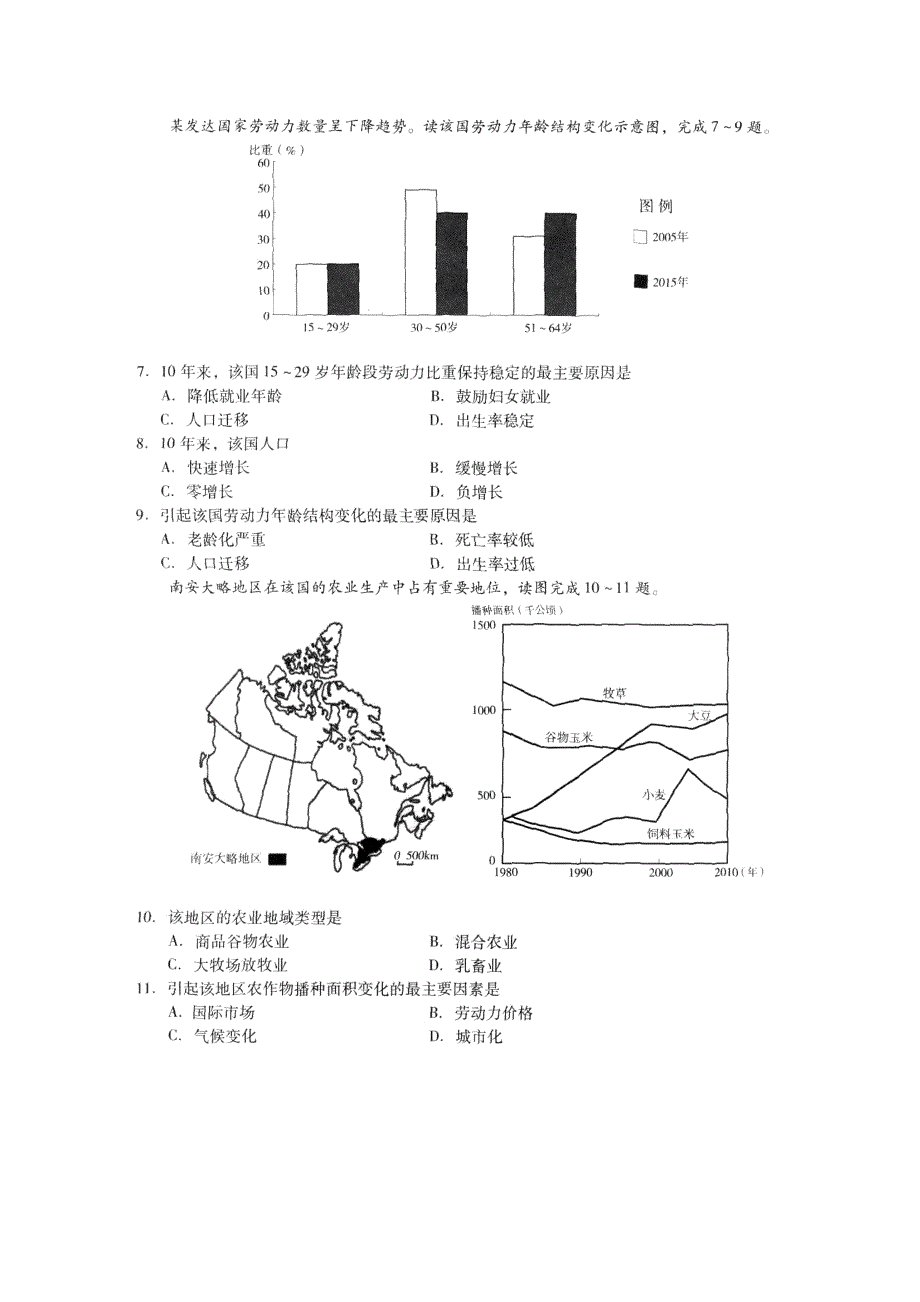 2016届广州市普通高中毕业班综合测试文科综合试题（二） 扫描版含答案.doc_第3页