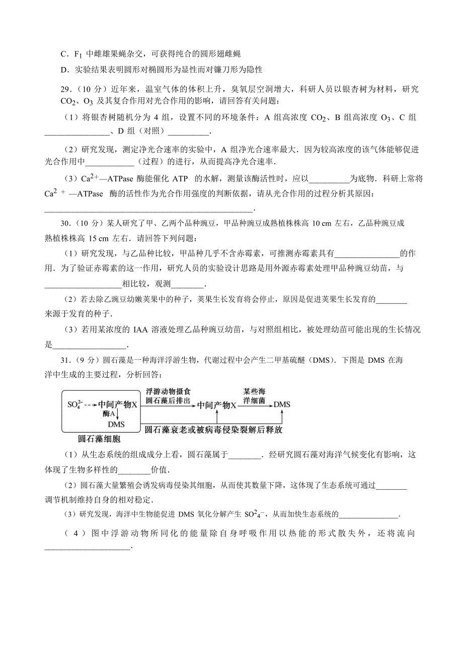 四川省绵阳东辰学校2020届高三下学期第二次月考生物试题 WORD版含答案.doc_第2页