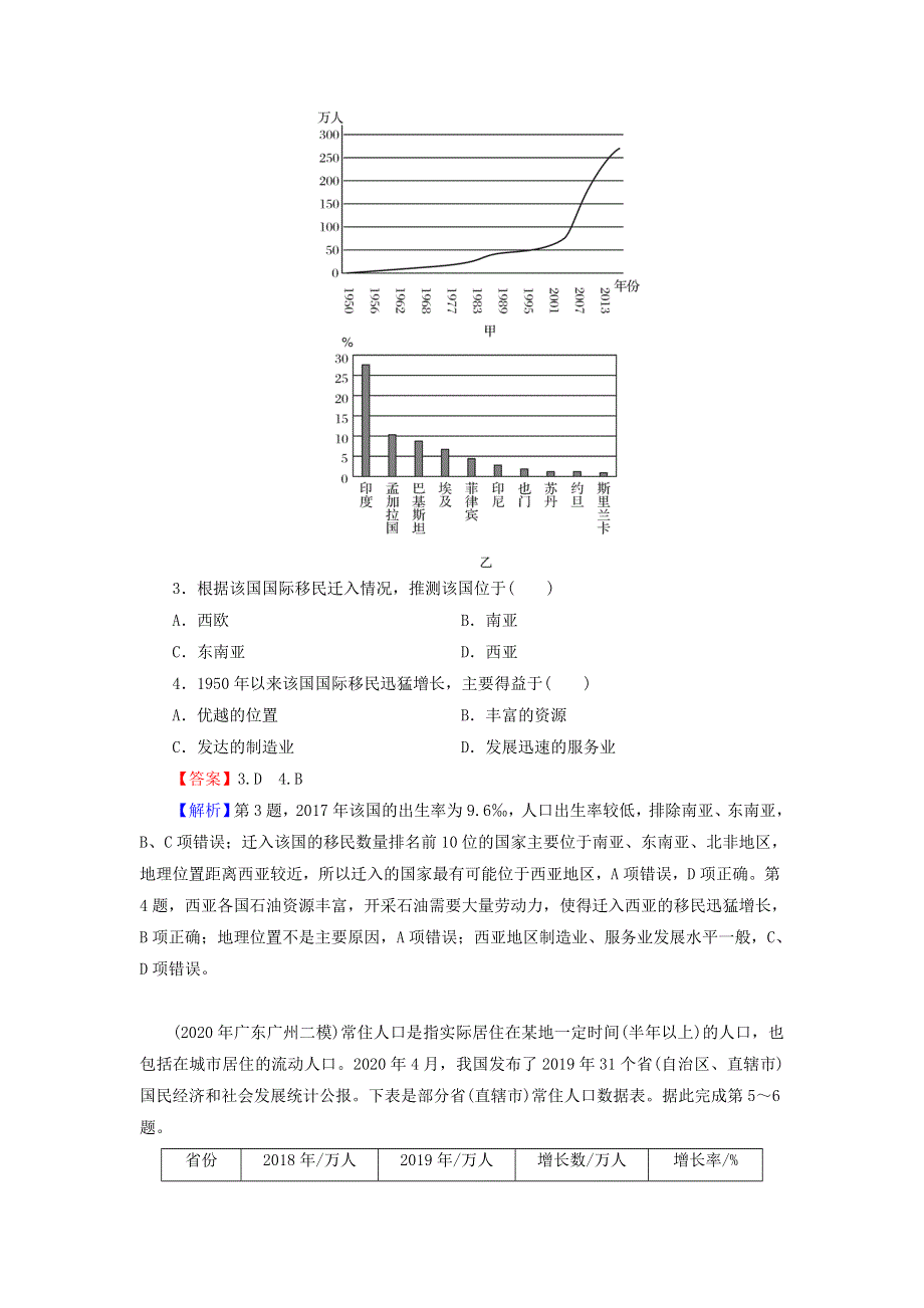 2022届高考地理一轮复习 第7章 人口的变化 第2节 人口的空间变化课时练习（含解析）新人教版.doc_第2页