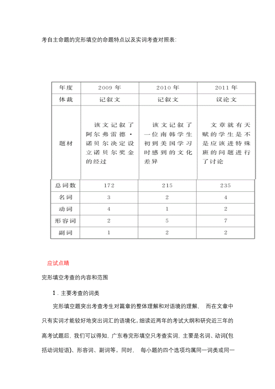 2012届高考英语二轮复习精品学案（广东专用）第1模块 完形填空 模块导读.doc_第2页