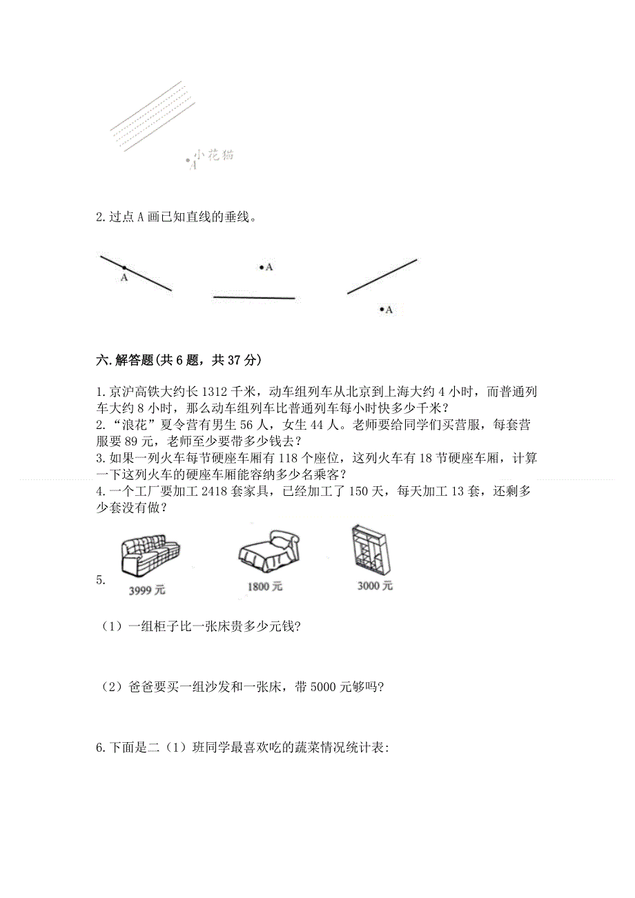 人教版四年级上学期期末质量监测数学试题带答案（突破训练）.docx_第3页