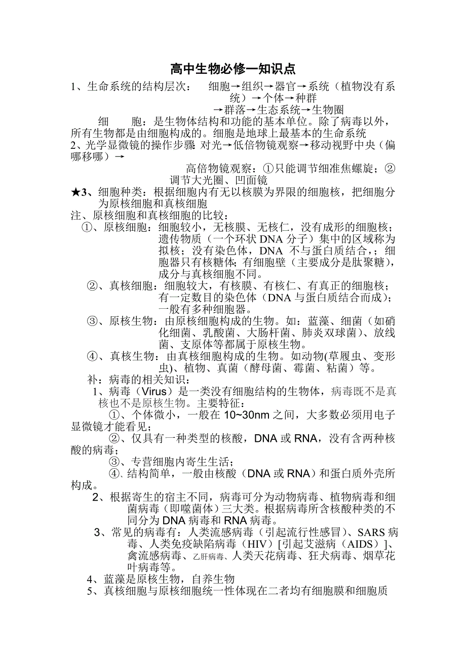 2012届高考生物必修一知识点总结.doc_第1页