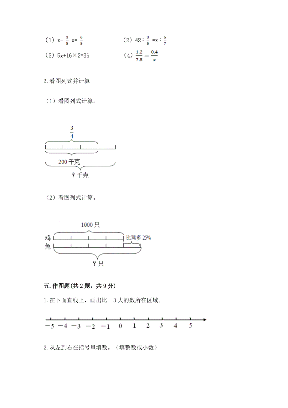 人教版六年级数学下册期末模拟试卷（word）.docx_第3页