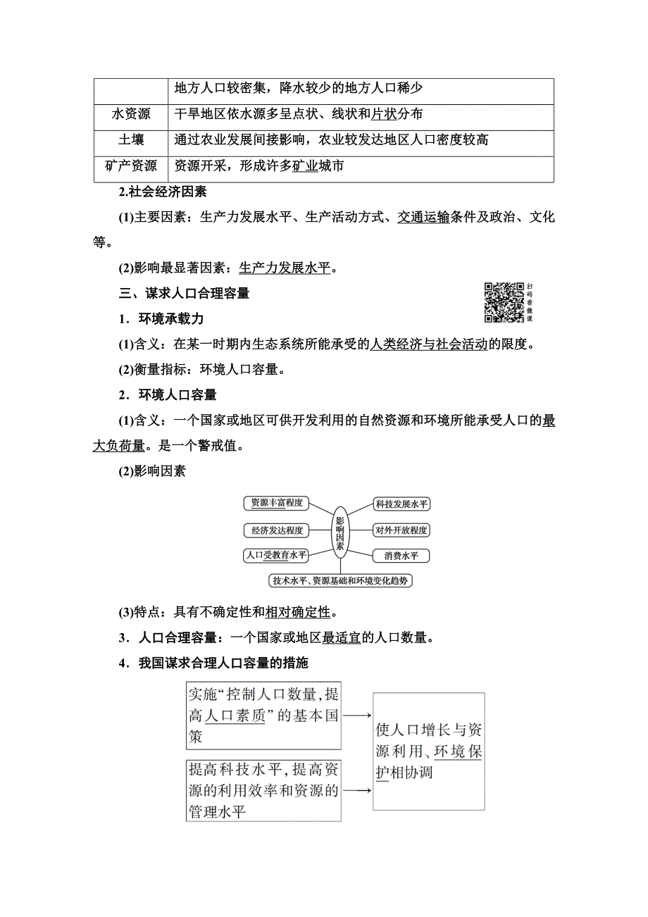 2019-2020同步鲁教版地理必修二新突破讲义：第1单元 第3节　人口分布与人口合理容量 WORD版含答案.doc_第2页