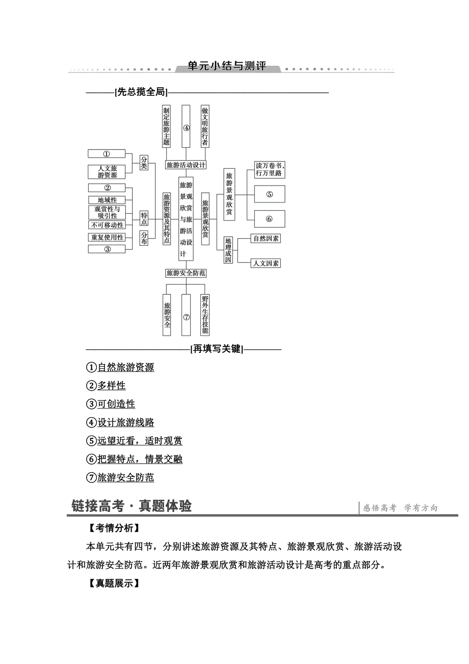 2019-2020同步鲁教版地理选修三新突破讲义：第2单元 单元小结与测评 WORD版含答案.doc_第1页