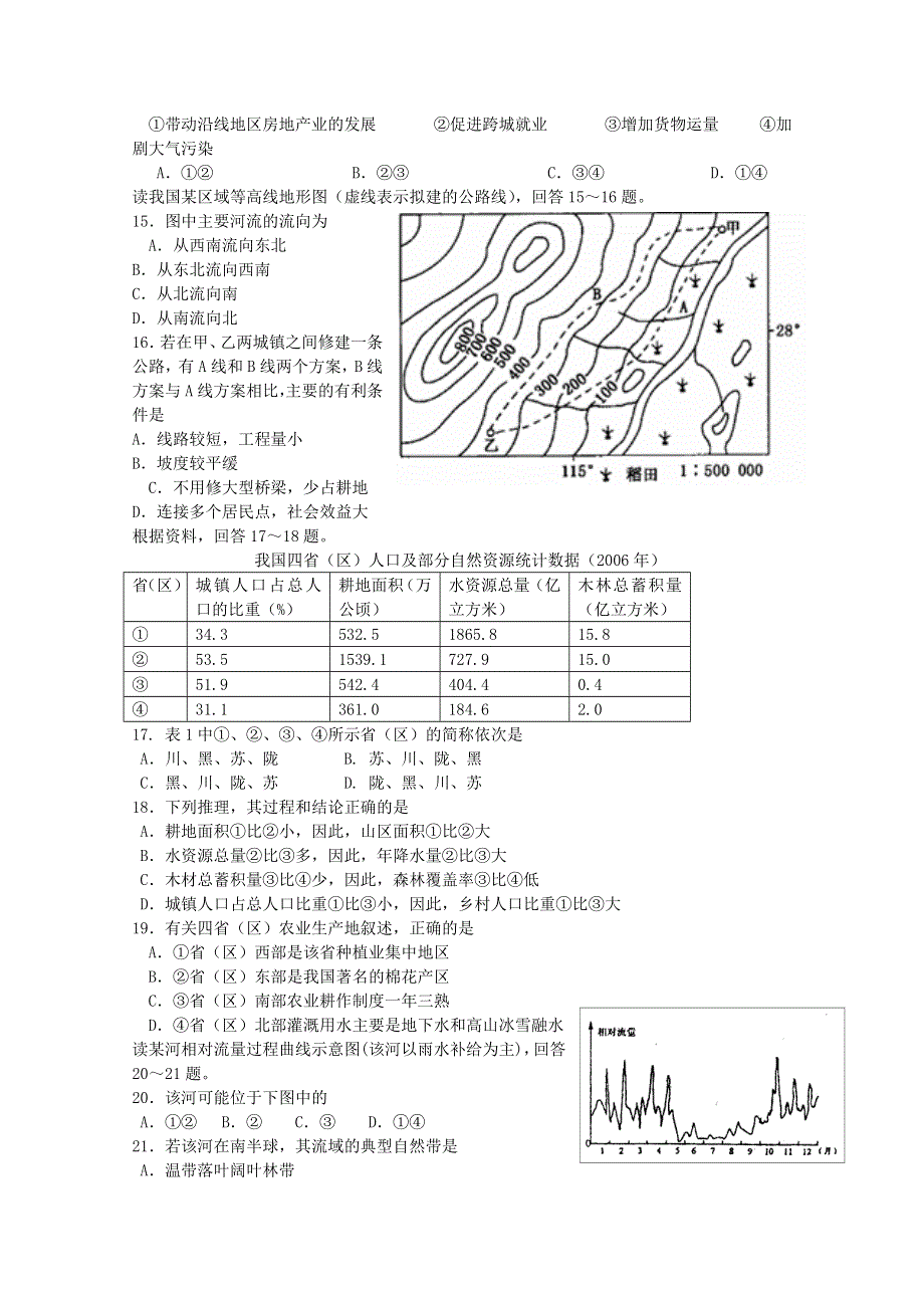 山东省汶上一中2012届高三10月月考 地理试题.doc_第3页