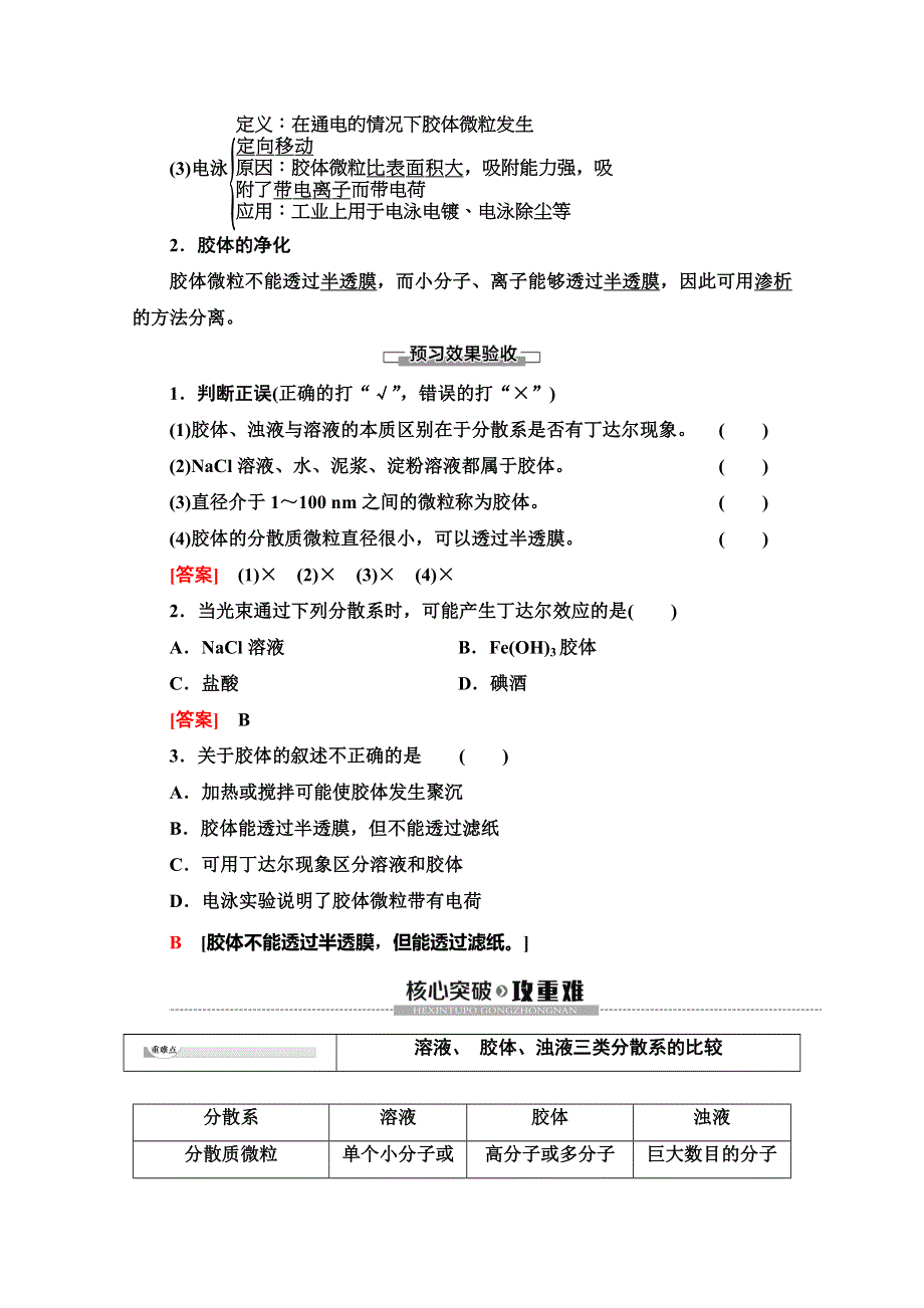 2019-2020同步鲁科版化学必修一新突破讲义：第2章 第1节　课时2　一种重要的混合物——胶体 WORD版含答案.doc_第2页