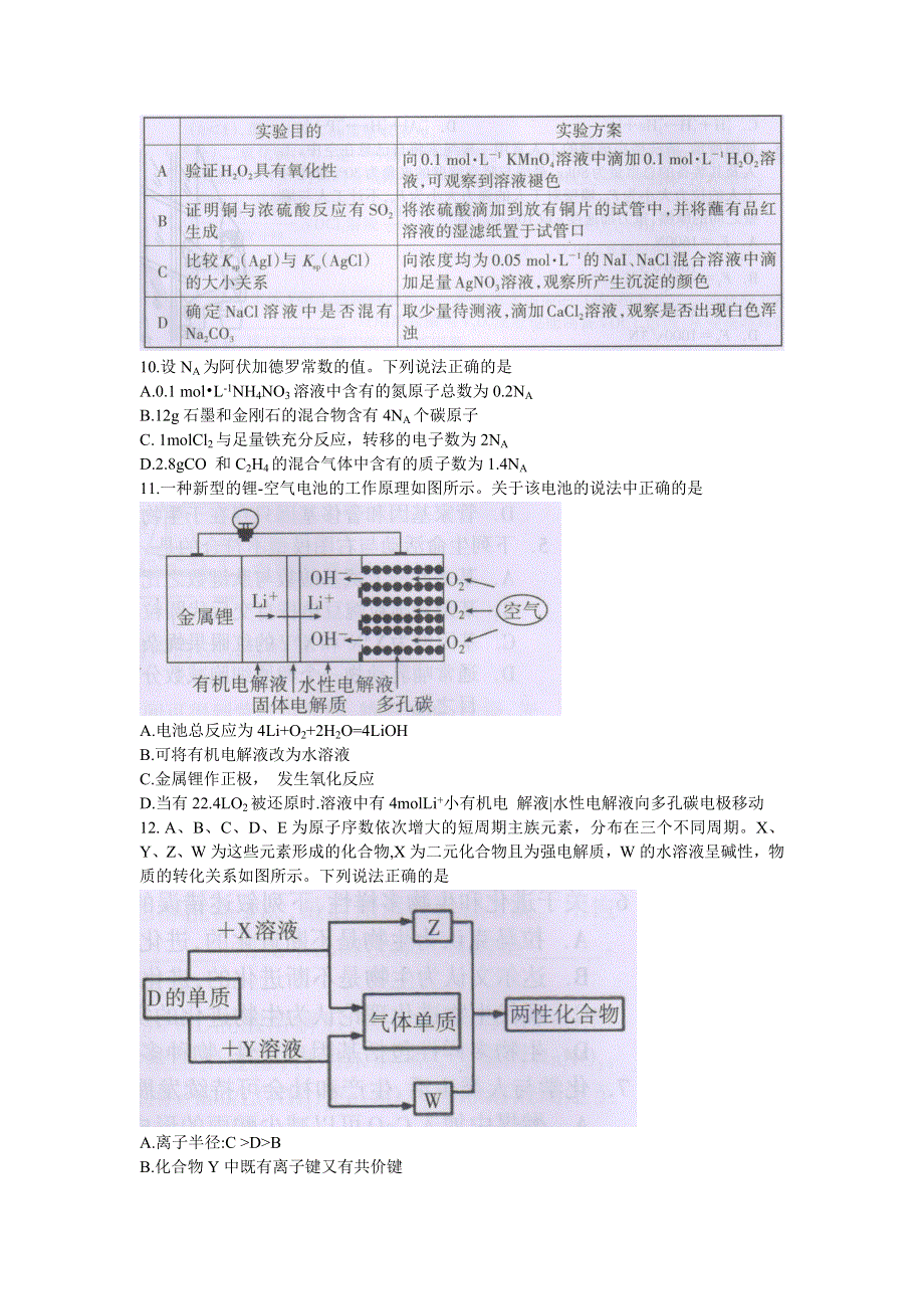 广西桂林、崇左市2021届高三联合调研考试（二模）理科综合化学试题 WORD版含答案.doc_第2页