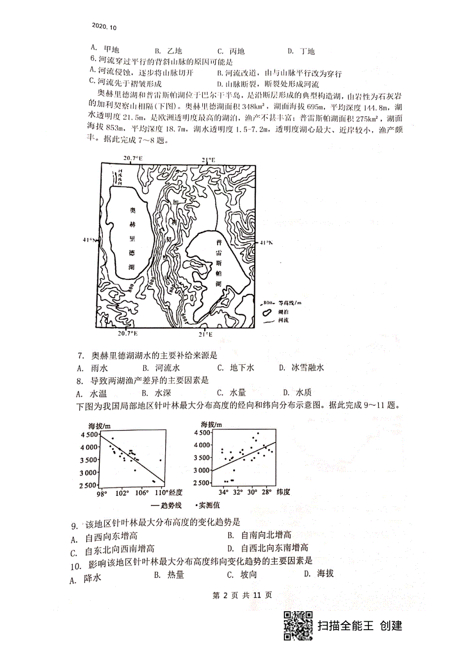 四川省绵阳南山中学2021届高三一诊热身考试文科综合试题 扫描版含答案.pdf_第2页