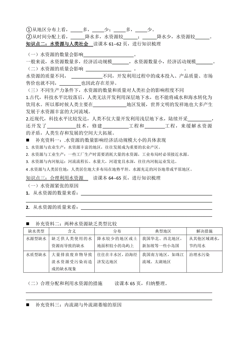 四川省绵阳南山中学人教版高中地理必修一导学案：3-3水资源的合理利用 .doc_第2页