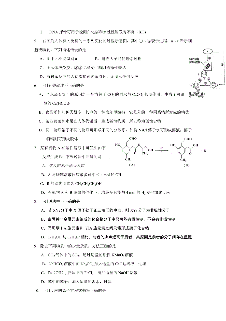 四川省绵阳实验高中2011级高三冲刺押题卷1（理综）.doc_第2页