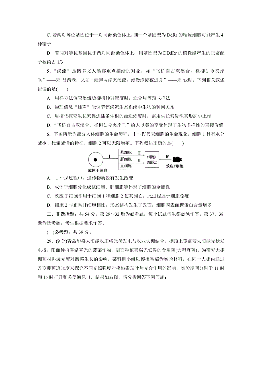 2021届高考生物二轮复习收官提升模拟卷（一） WORD版含解析.doc_第2页