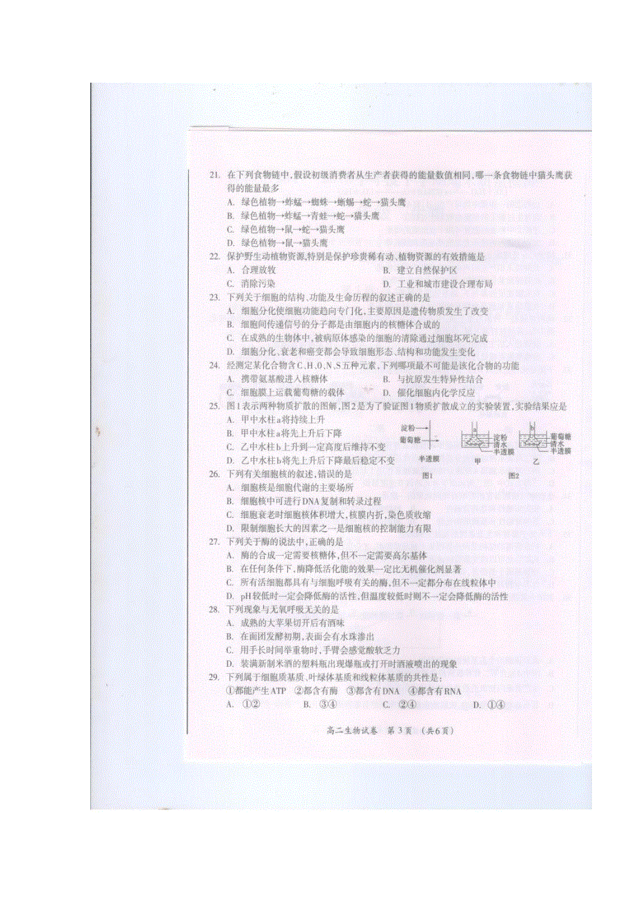 广西桂林市2017-2018学年高二下学期期末考试生物试题 扫描版含答案.doc_第3页