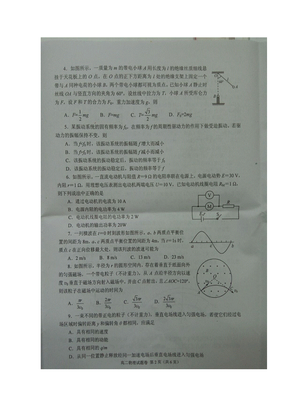 四川省绵阳市2016-2017学年高二上学期期末考试物理试题 扫描版含答案.doc_第2页