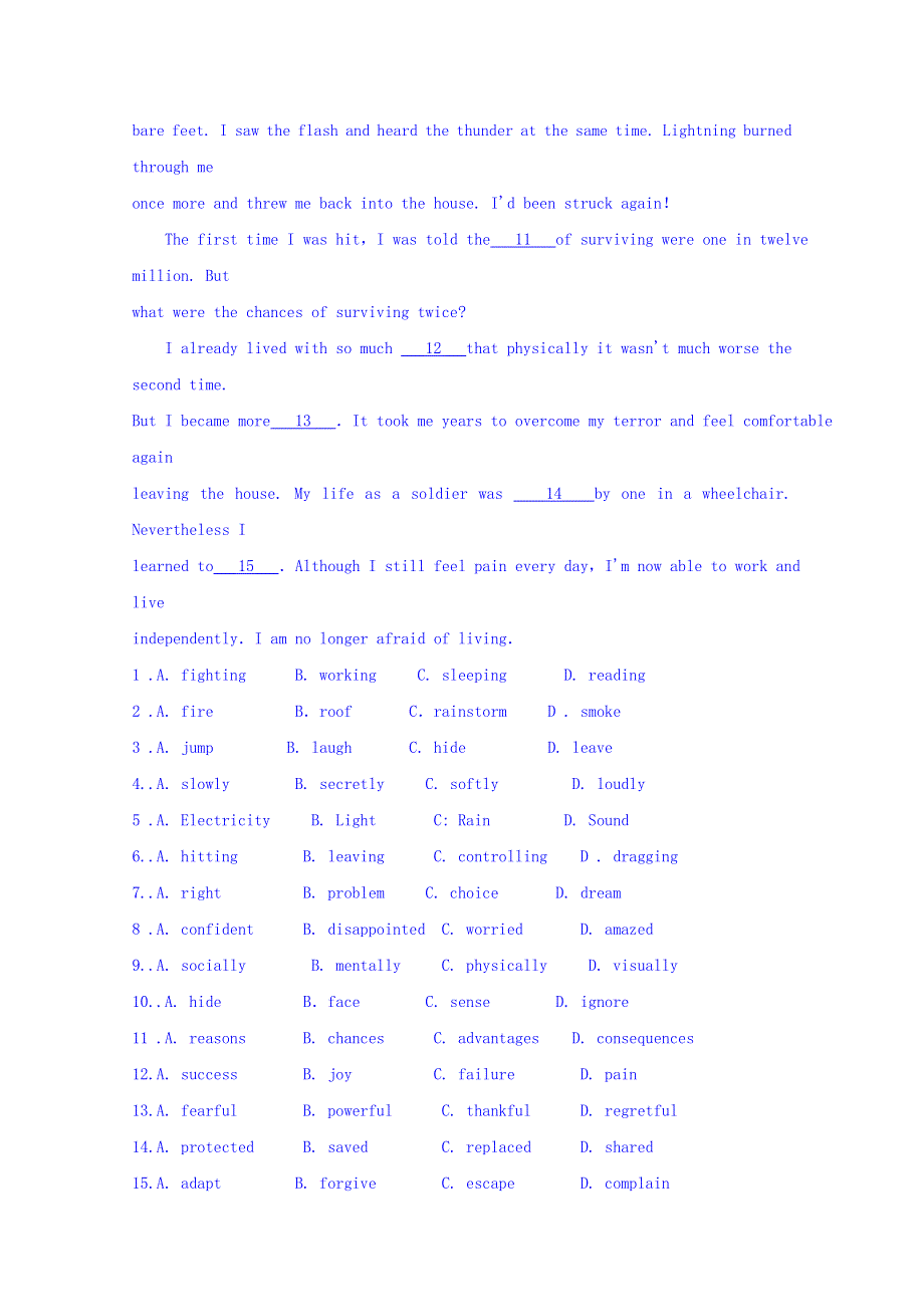 广东省广州市2015届高三下学期综合测试（二）英语试题 WORD版含解析.doc_第2页