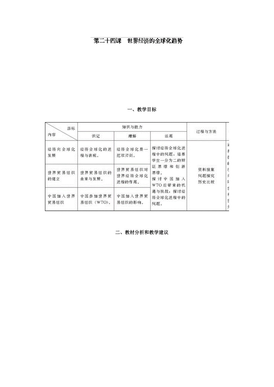 吉林省长春市第五中学高中历史(新人教版必修2)教案：第24课 世界经济的全球化趋势12.doc_第1页