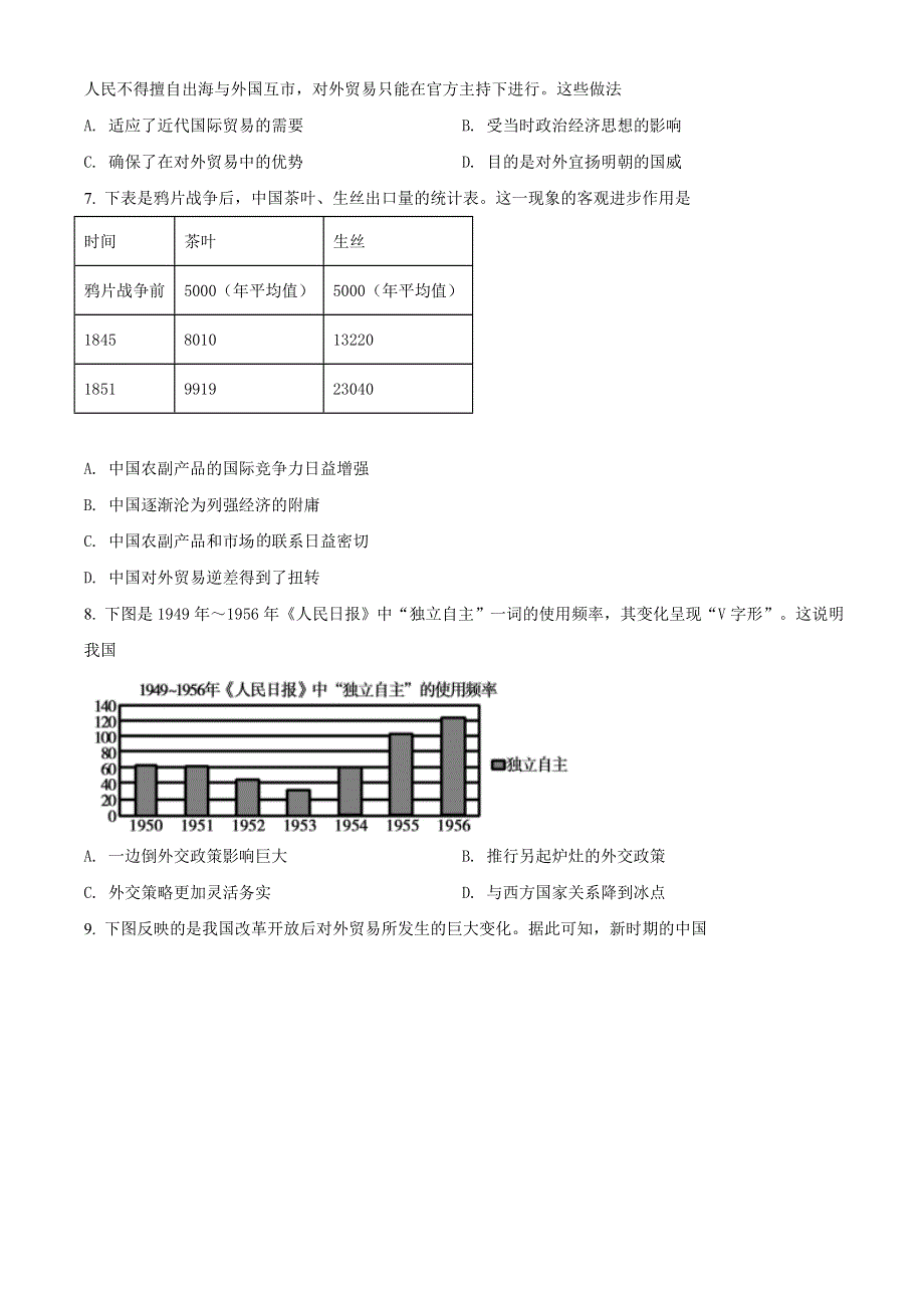 山东省泰安市2020-2021学年高二上学期期末考试历史试题 WORD版含解析.doc_第2页