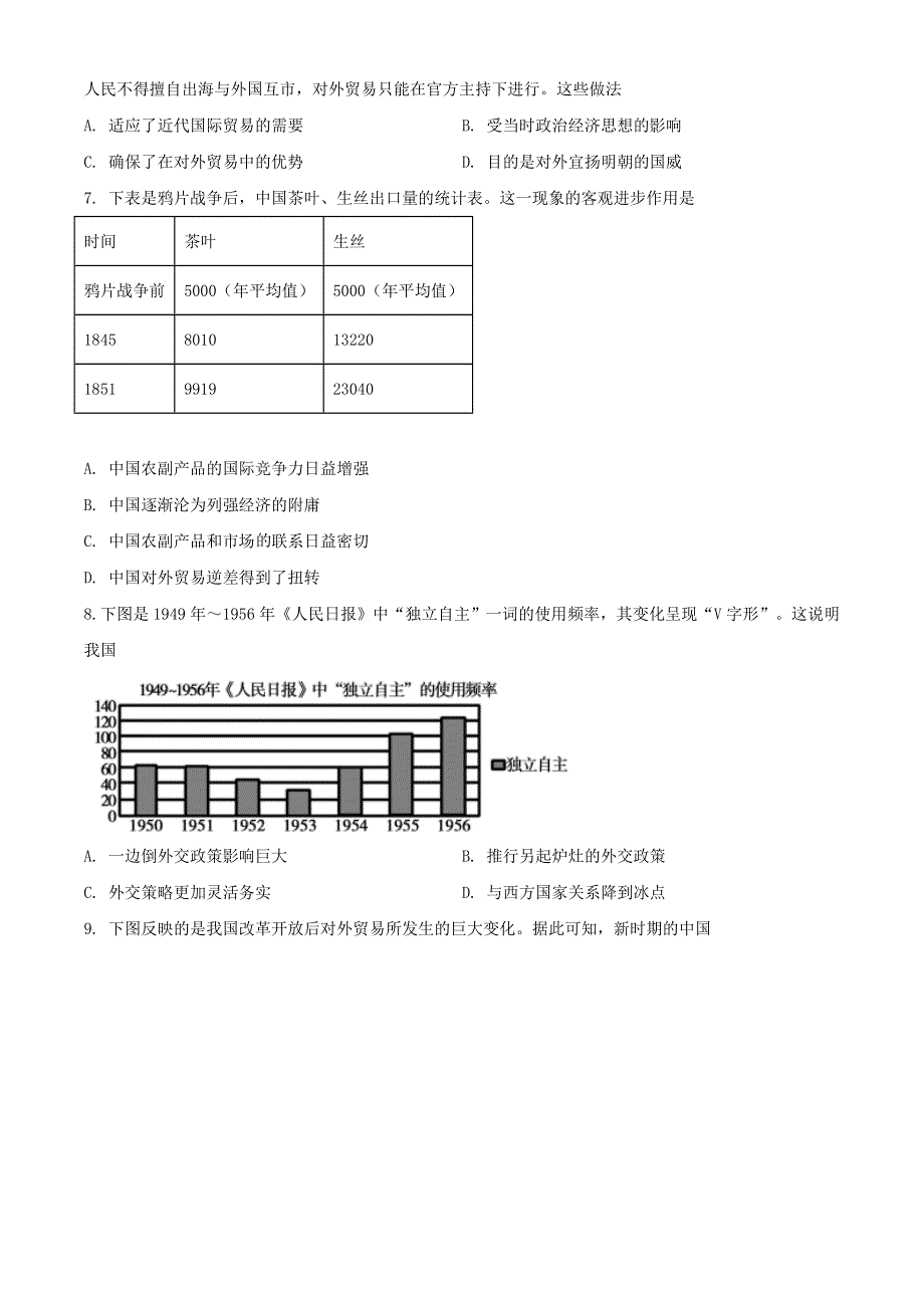 山东省泰安市2020-2021学年高二历史上学期期末考试试题（含解析）.doc_第2页